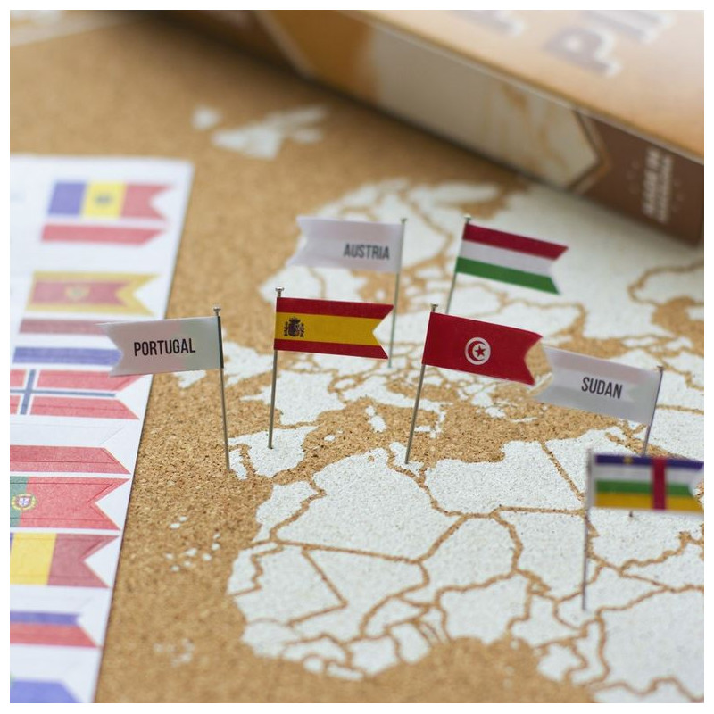 Miss Wood World Flag Pins Europe 25 pieces