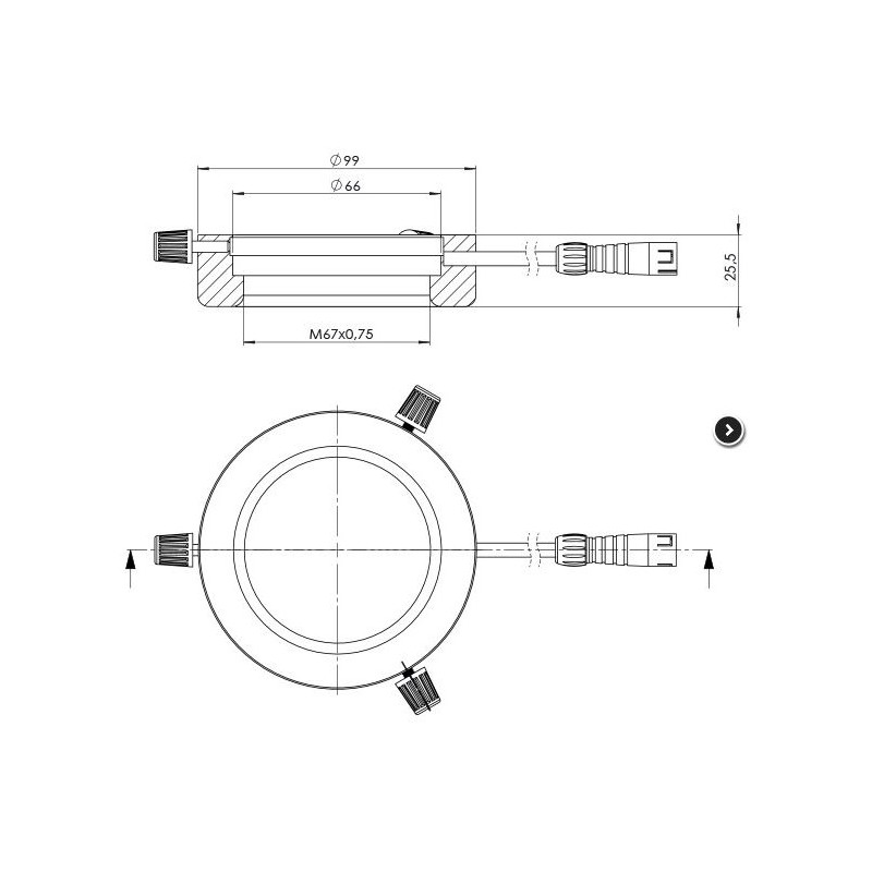 StarLight Opto-Electronics RL4-66 B, azul (470 nm), Ø 66mm