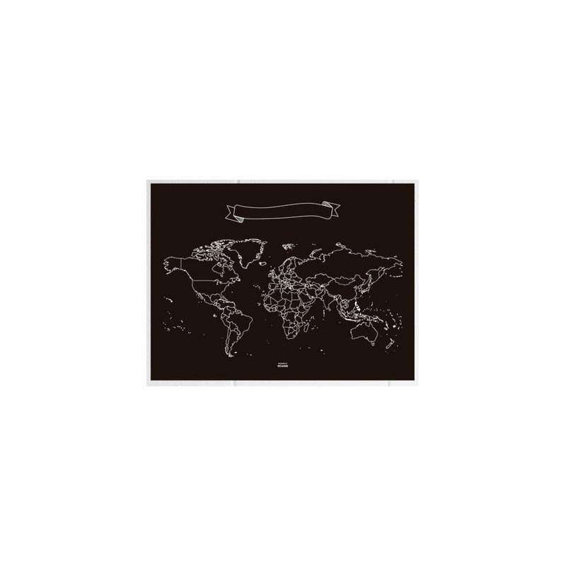 Miss Wood Mapa mundial Chalkboard L