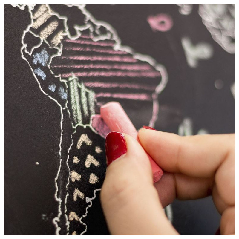 Miss Wood Mapa mundial Chalkboard XL
