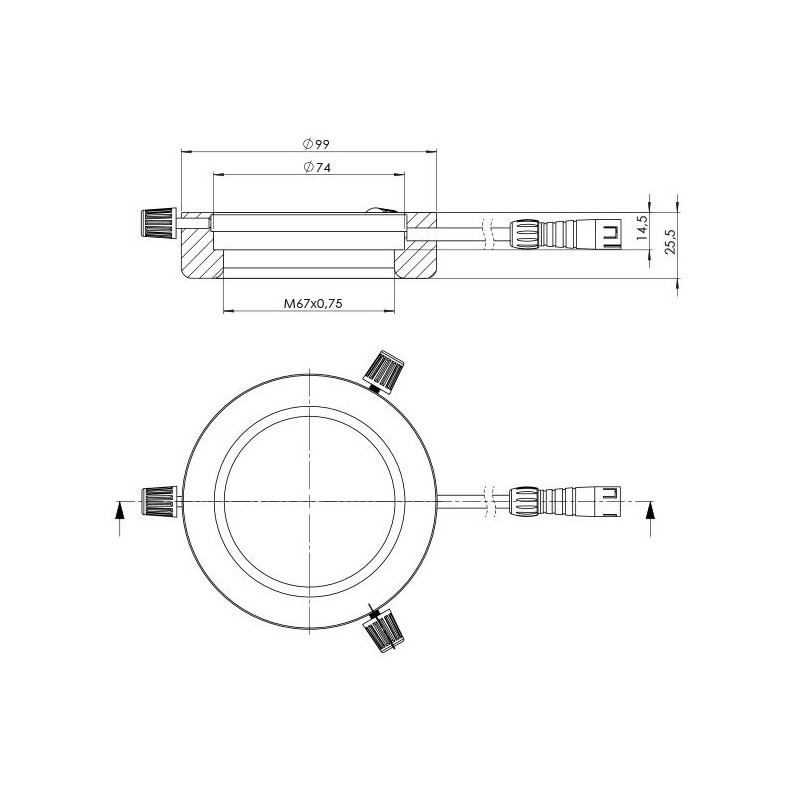 StarLight Opto-Electronics RL4-74 B, azul (470 nm), Ø 74mm