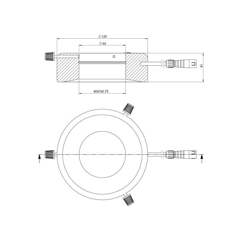 StarLight Opto-Electronics RL12-10s-S4 B, spot, segmento, azul (470 nm), Ø 66mm