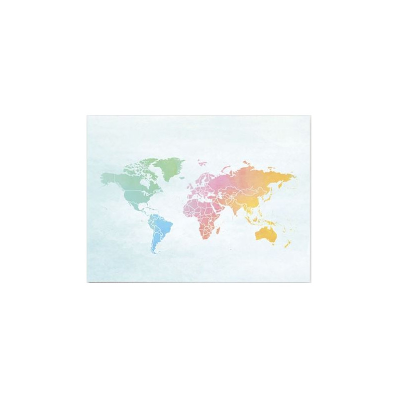 Miss Wood Mapa mundial Woody Map Watercolor Splash L