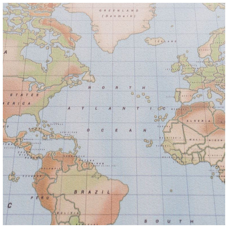 Miss Wood Mapa de Madeira Aguarela Físico L