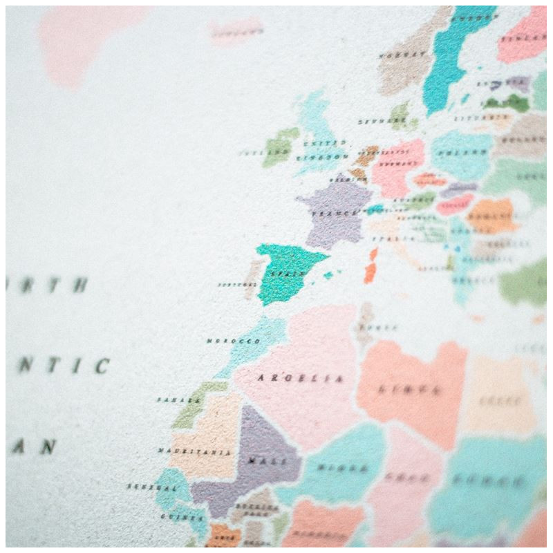 Miss Wood Mapa da Madeira aguarela Retro XL