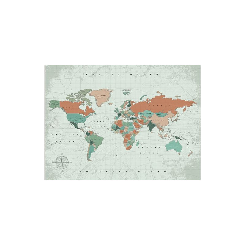 Miss Wood Mapa de Madeira Aguarela Terracota XL