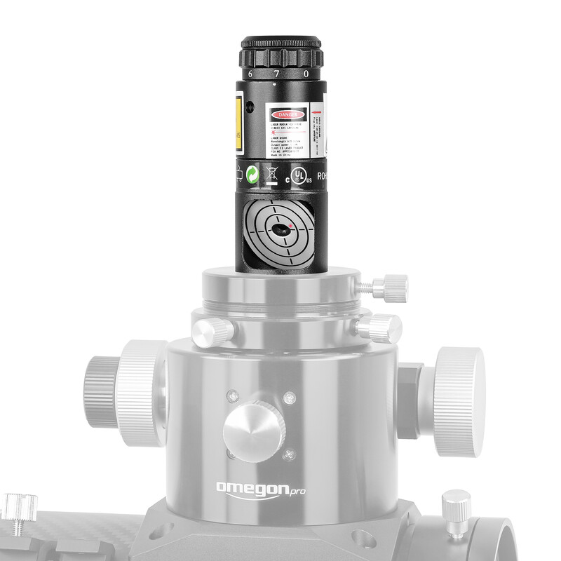 Omegon Laser de ajuste Newton 1.25" com janela de inspeção Rev. B