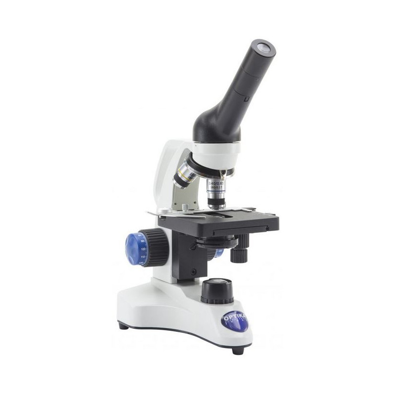 Optika Microscópio B-20CR, Monóculo, LED, com pilhas recarregáveis