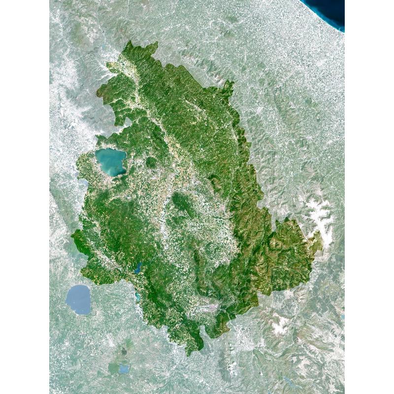 Planet Observer Mapa regional das Regiões da Úmbria (plastificado)