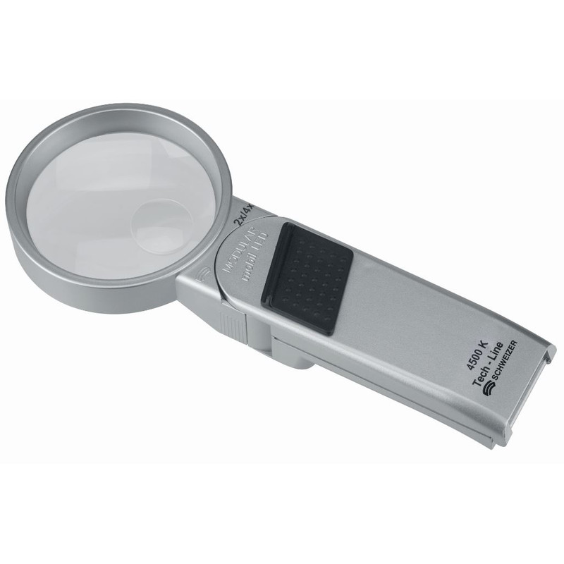 Schweizer Lupa Tech-Line Modular 2x, 4x; Ø70/Ø20mm, bifocal, 4500K