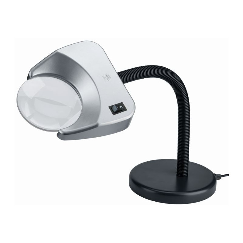 Schweizer Lupa Lâmpada de ampliação Tech-Line LED TABLE BASE 6500K, 2x/Ø120mm, biconvexa, base de mesa