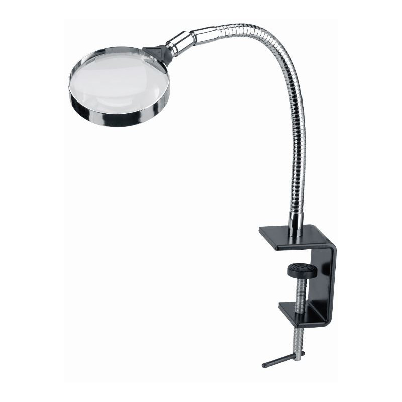 Schweizer Suporte de trabalho, lupa, pinça de mesa, 2,5x/Ø90mm, biconvexa