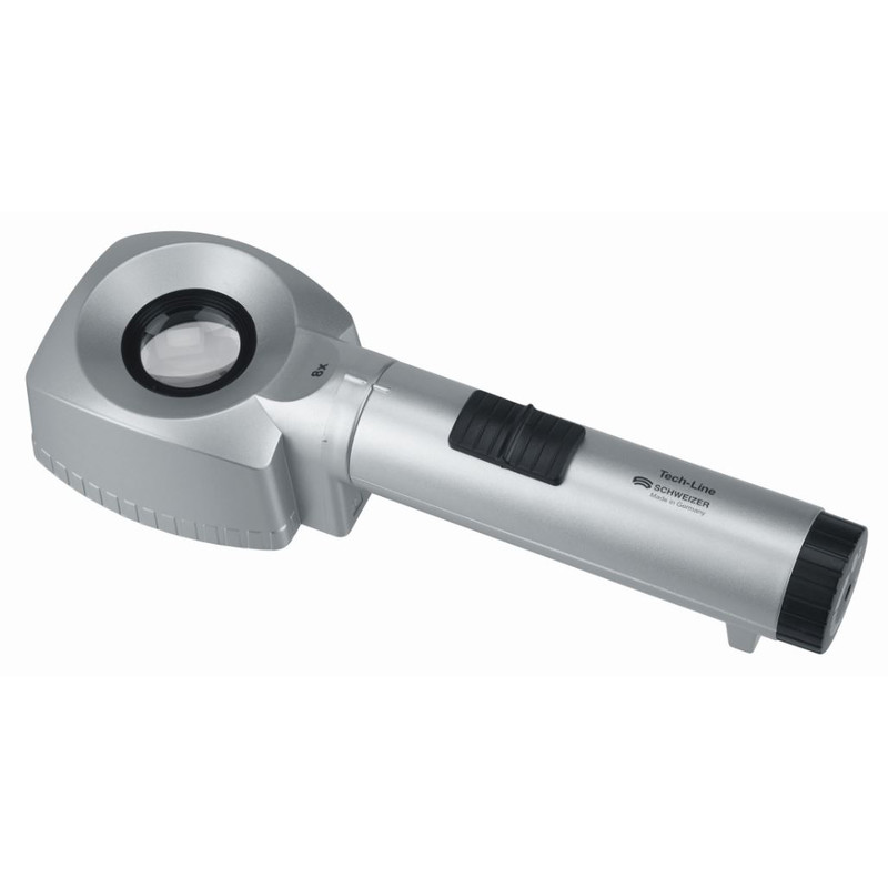 Schweizer Lupa Lente de ampliação de bancada Tech-Line 6500K, 8x/Ø30mm, aplanática