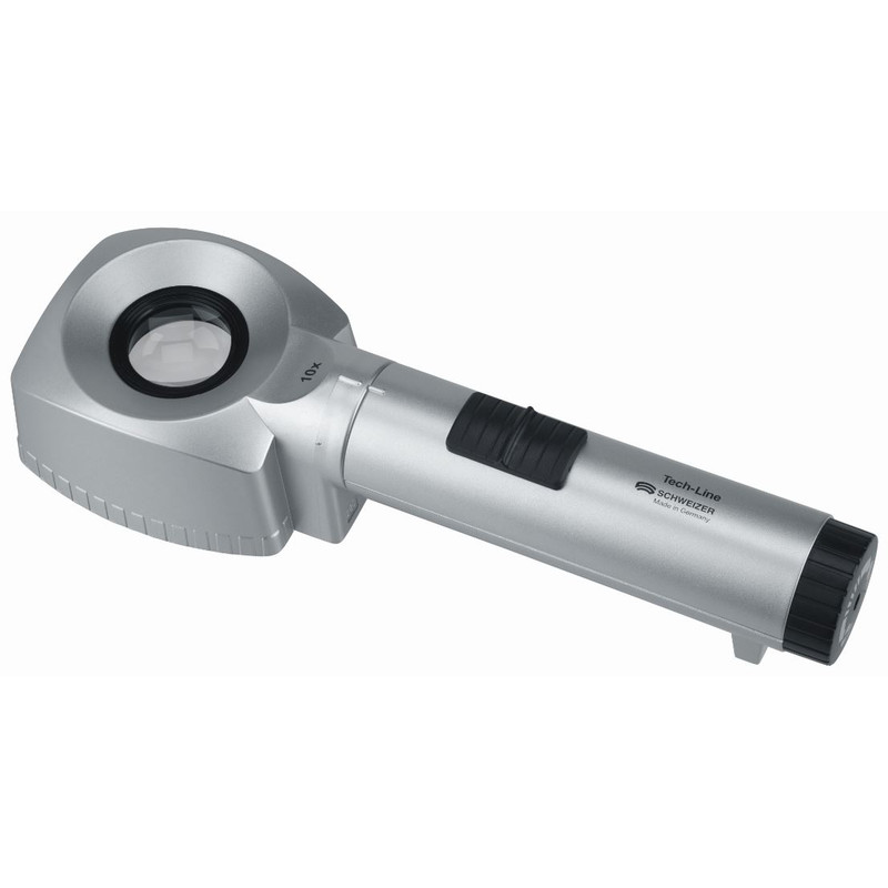 Schweizer Lupa Lente de ampliação de bancada Tech-Line 6500K, 10x, Ø30mm, aplanática