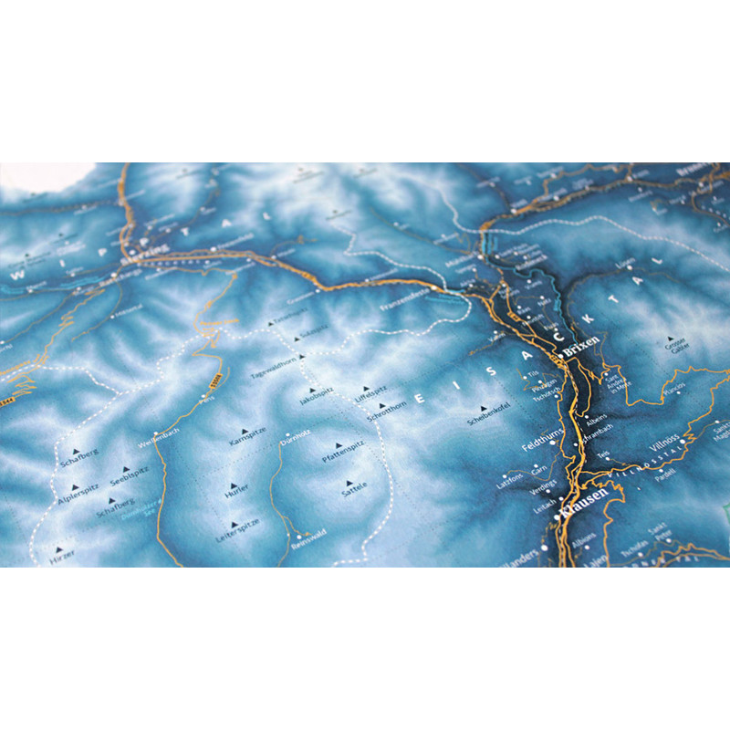 Marmota Maps Mapa regional Azul de esqui do Tirol do Sul