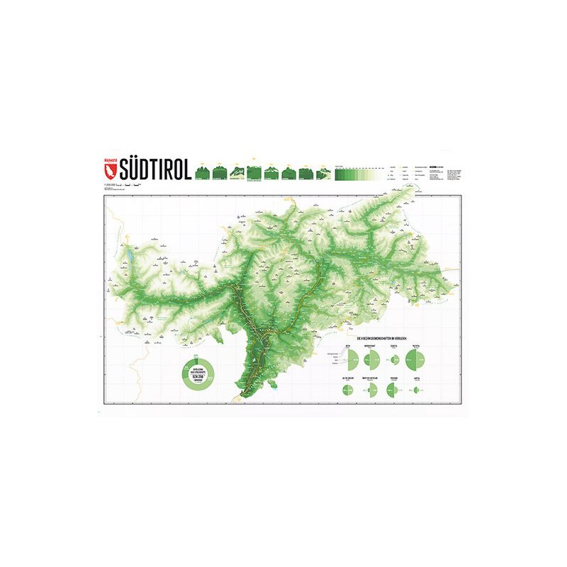 Marmota Maps Mapa regional O verde das montanhas do Tirol do Sul