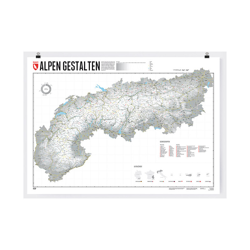 Marmota Maps Mapa regional Desenhe os Alpes (100x70cm)