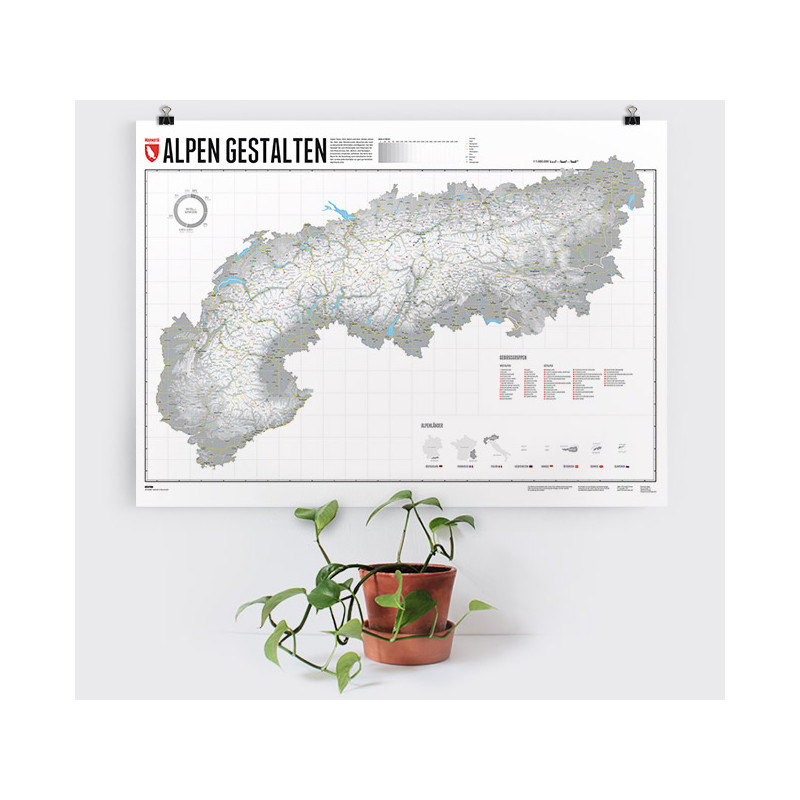 Marmota Maps Mapa regional Desenhe os Alpes (100x70cm)