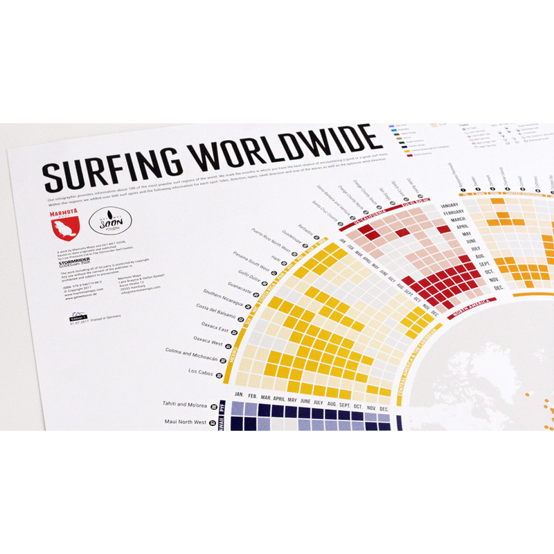 Marmota Maps Poster Infografia sobre o surf a nível mundial