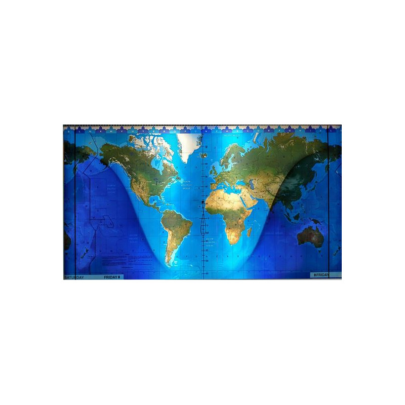 Geochron mapa mundial sobressalente (topográfico)