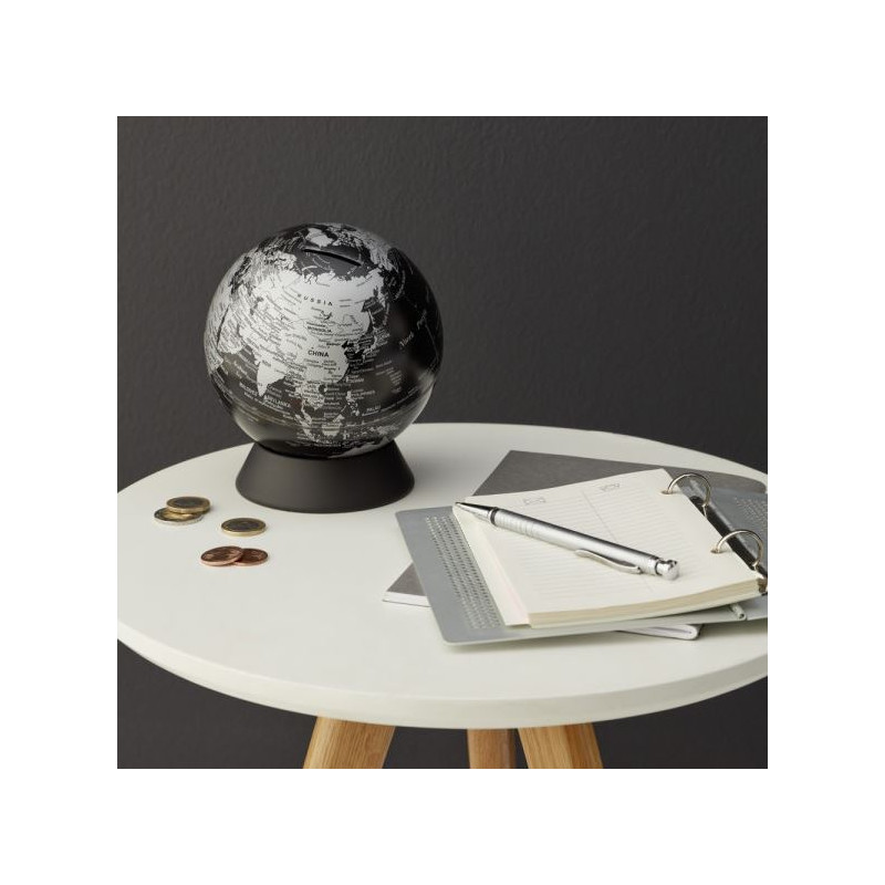TROIKA Globo Orion Caixa de dinheiro preta mate 14cm