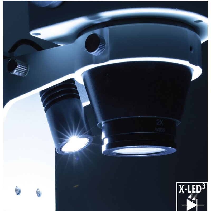 Optika Microscópio estéreo zoom SZO-2, trino, 6,7-45x, Coluna base, sem Iluminação