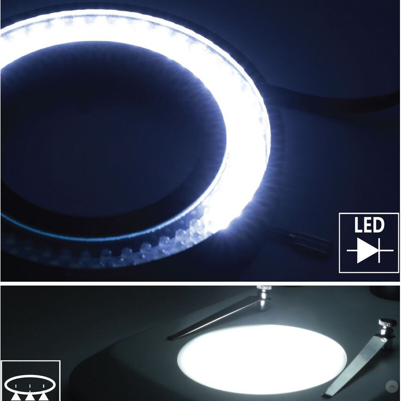 Optika Microscópio estéreo zoom SZO-1, bino, 6,7-45x, Coluna base, sem Iluminação