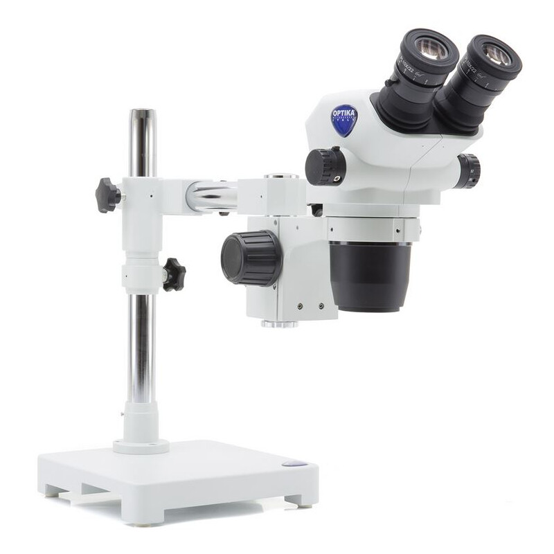 Optika Microscópio estéreo zoom Binóculo SZO-7, 6,7-45x, suspenso, AM Arms, sem Iluminação