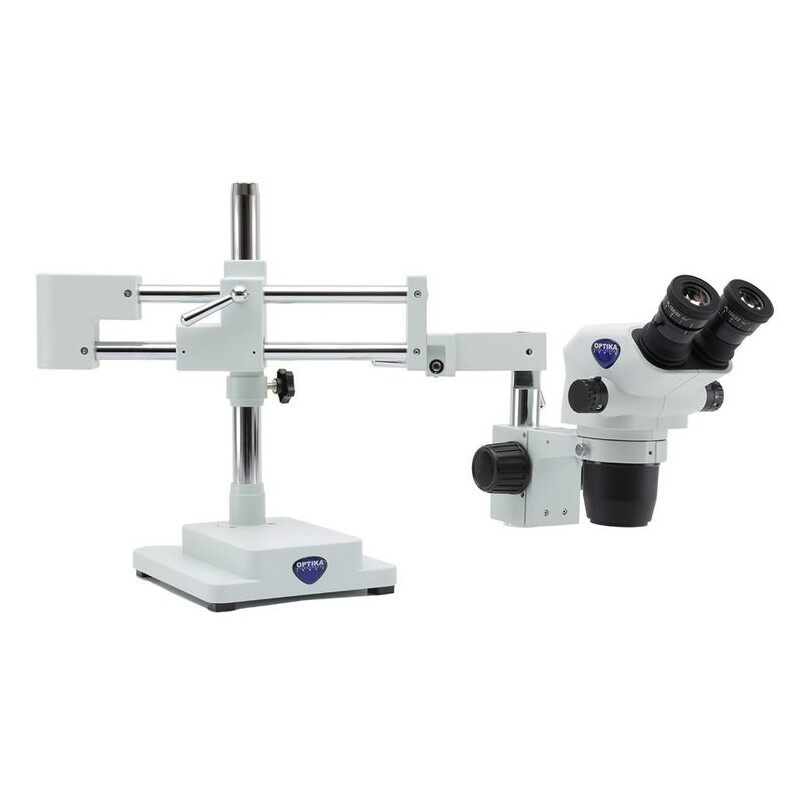 Optika Microscópio estéreo zoom SZO-9, bino, 6.7-45x, überhängend, 2-Arm, ohne Beleuchtung