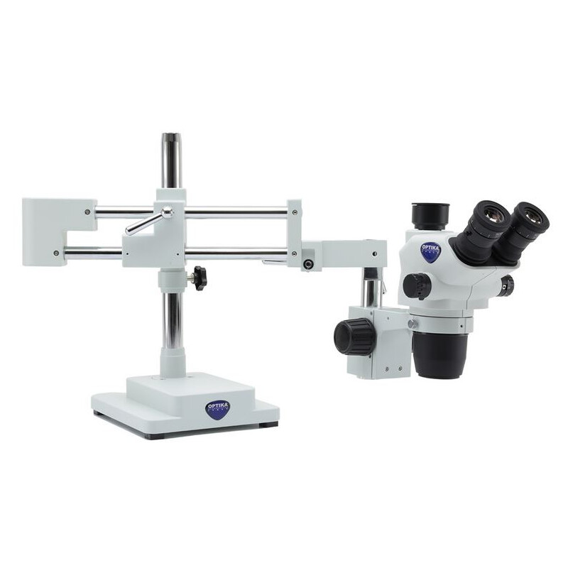 Optika Microscópio estéreo zoom SZO-10, trino, 6,7-45x, suspenso, AM Arms, sem Iluminação