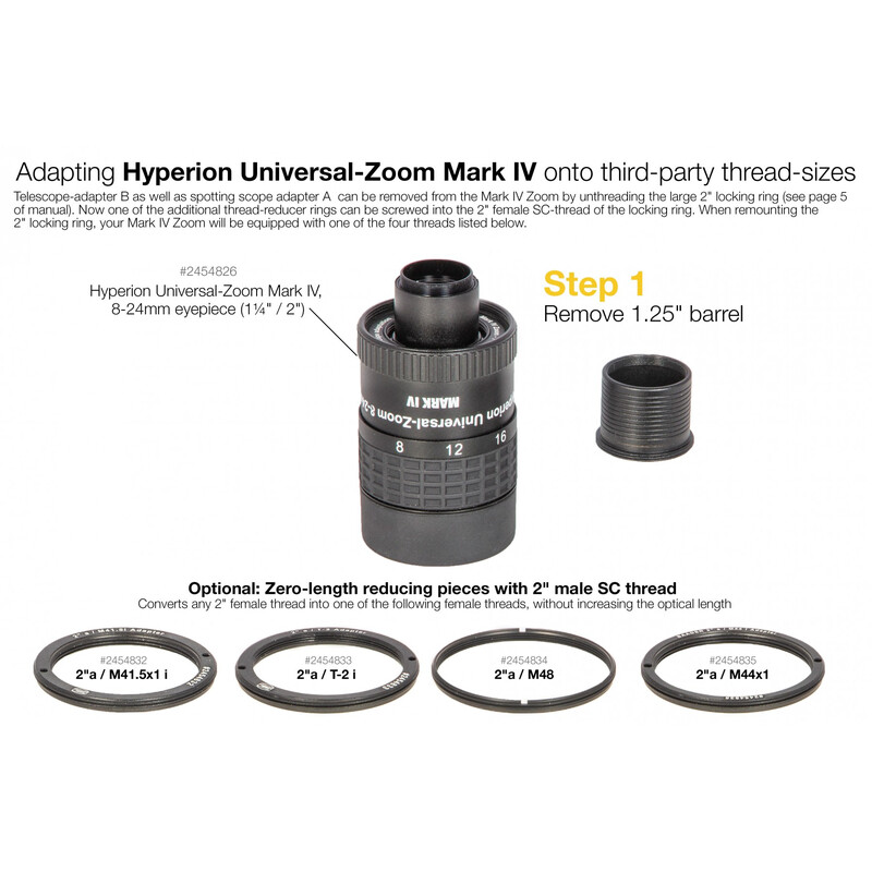 Baader Adapter Adaptadores 2" / T2 0mm