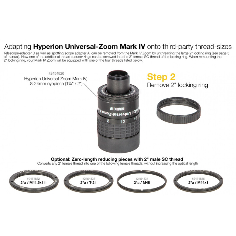 Baader Adapter Adaptadores 2" / T2 0mm