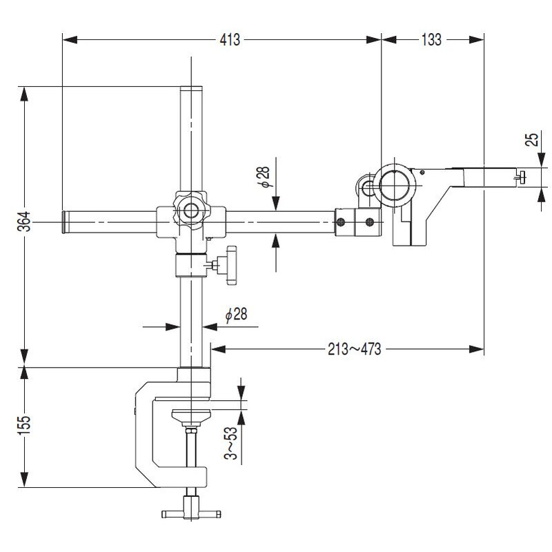 Nikon Overhanging stand G-US1A , 1 braço, grampo de parafuso ou Suporte da cabeça