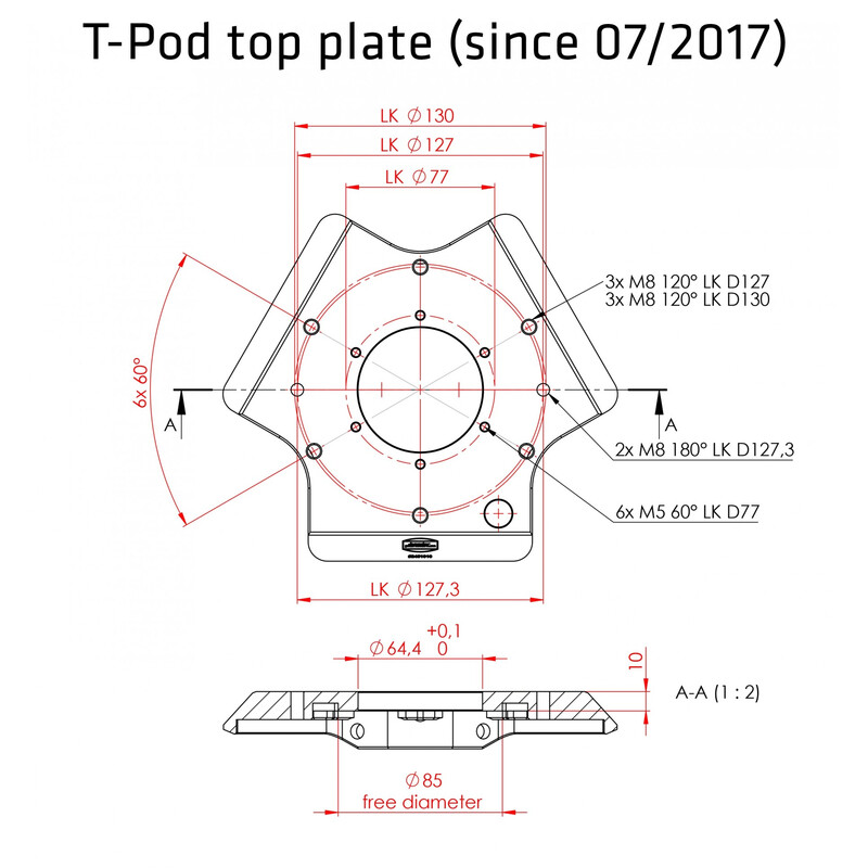 Avalon Tripé T-Pod 75-110cm