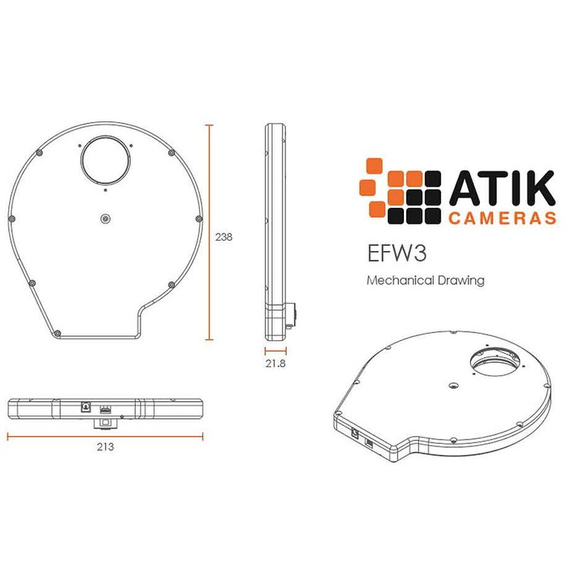 Atik Roda de filtros eletrónica EFW3 7x 2"