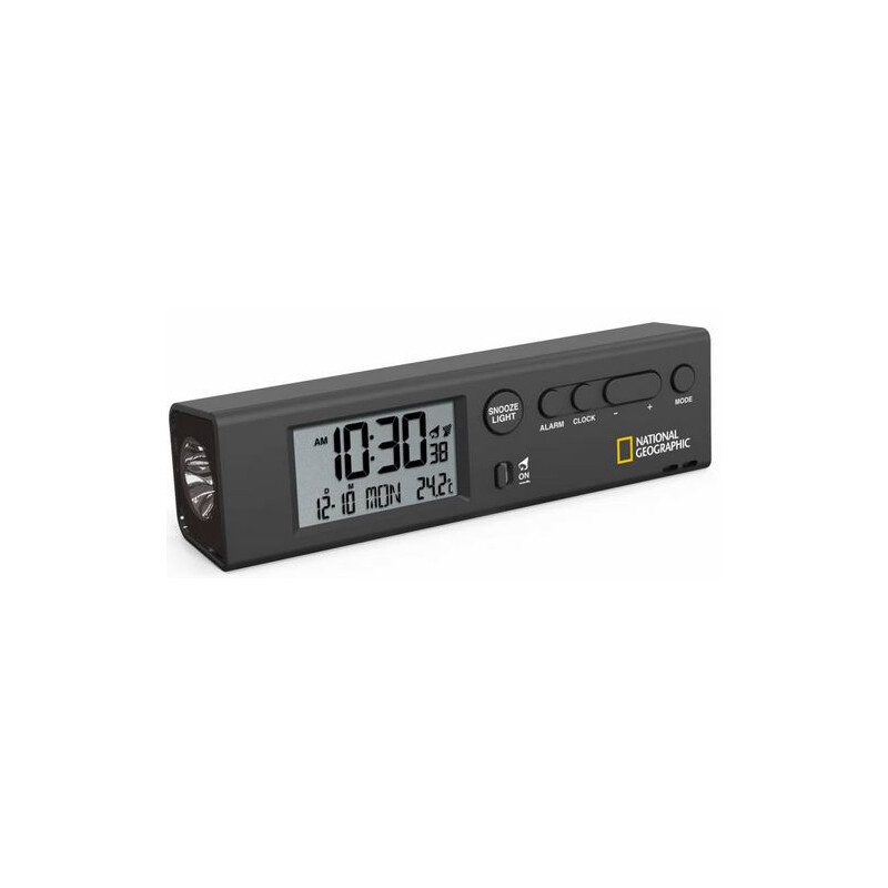 National Geographic Relógio World Time Clock with Temperature and Flashlight