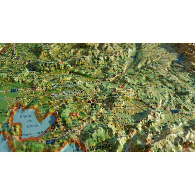 3Dmap Mapa regional La Provence-Alpes-Cotes d'Azur