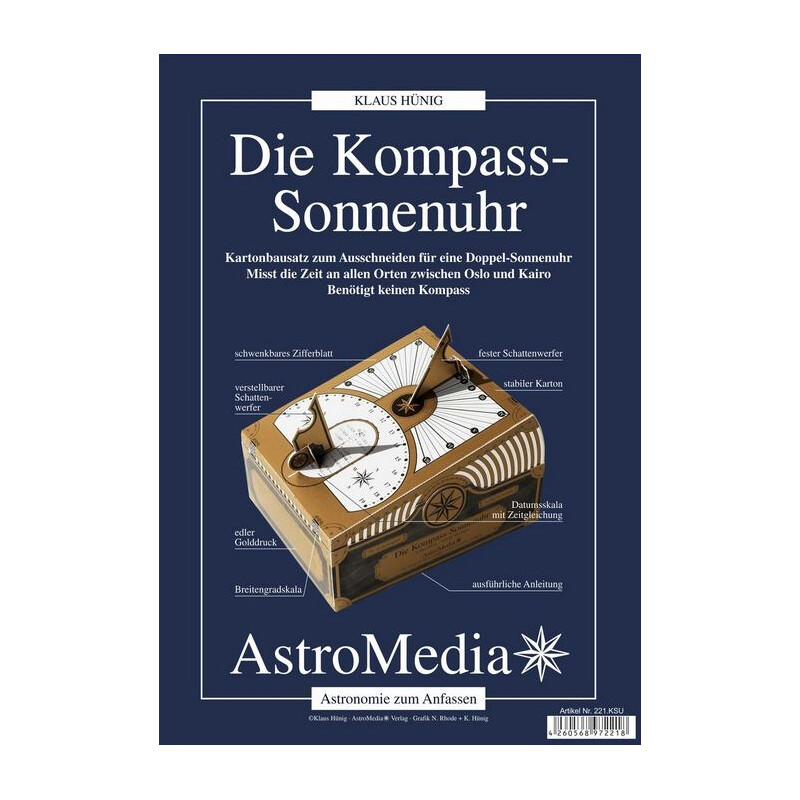 AstroMedia Kit sortimento O Relógio Solar com Bússola