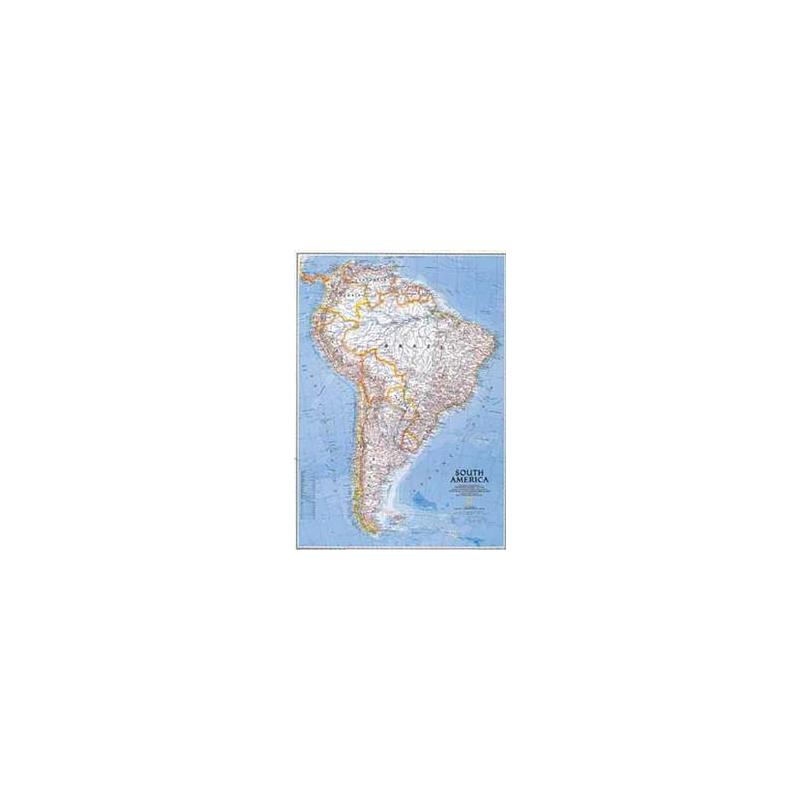 National Geographic mapa de continente América do Sul, política