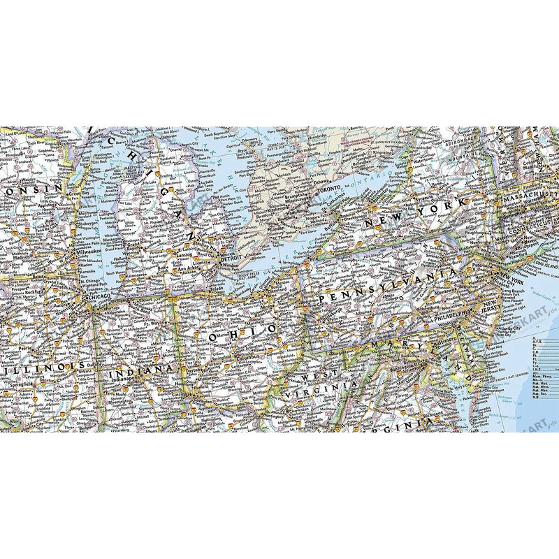 National Geographic Mapa dos EUA político (111 x 77 cm)