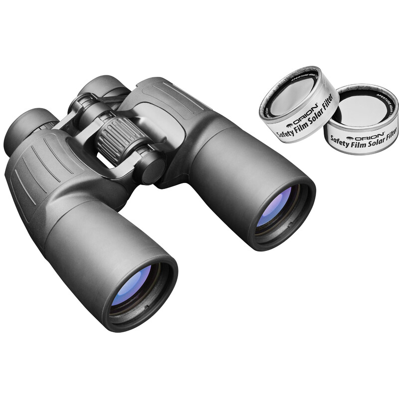 Orion Binóculo 10x50 E-Serie com conjunto de filtros solares