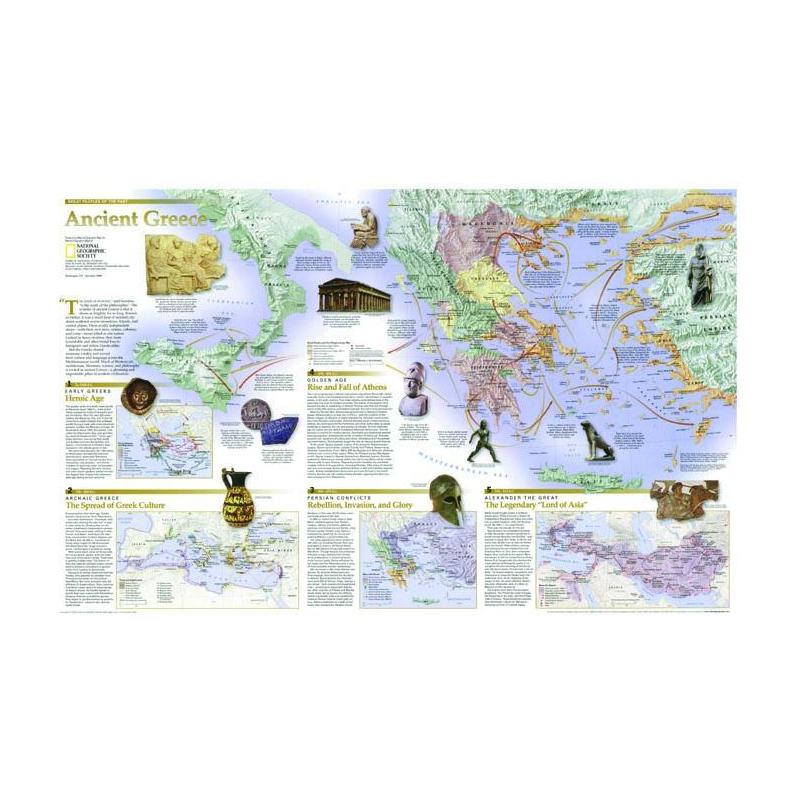 National Geographic Mapa Grécia - 2 lados