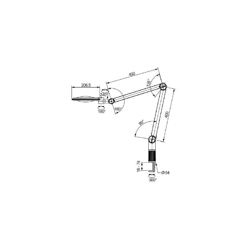 Eschenbach Lupa Lâmpada de ampliação varioLED+, 6D, 2.5x, Ø132mm, AA70mm