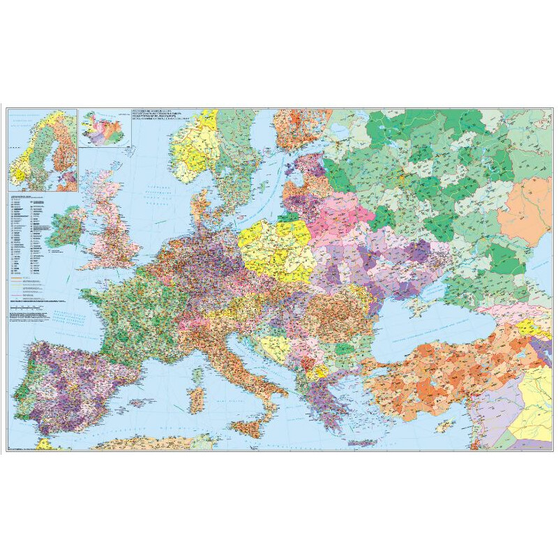 Stiefel Europa com a Turquia Mapa de ruas e códigos postais (multilíngue)