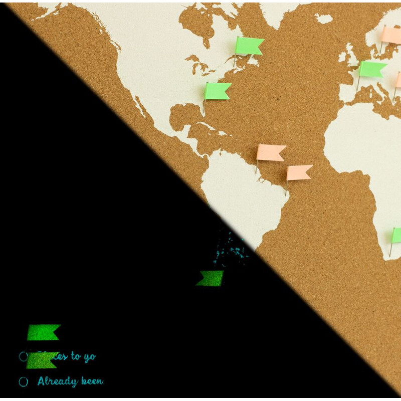 Miss Wood Mapa mundial Woody Map Fluor XL