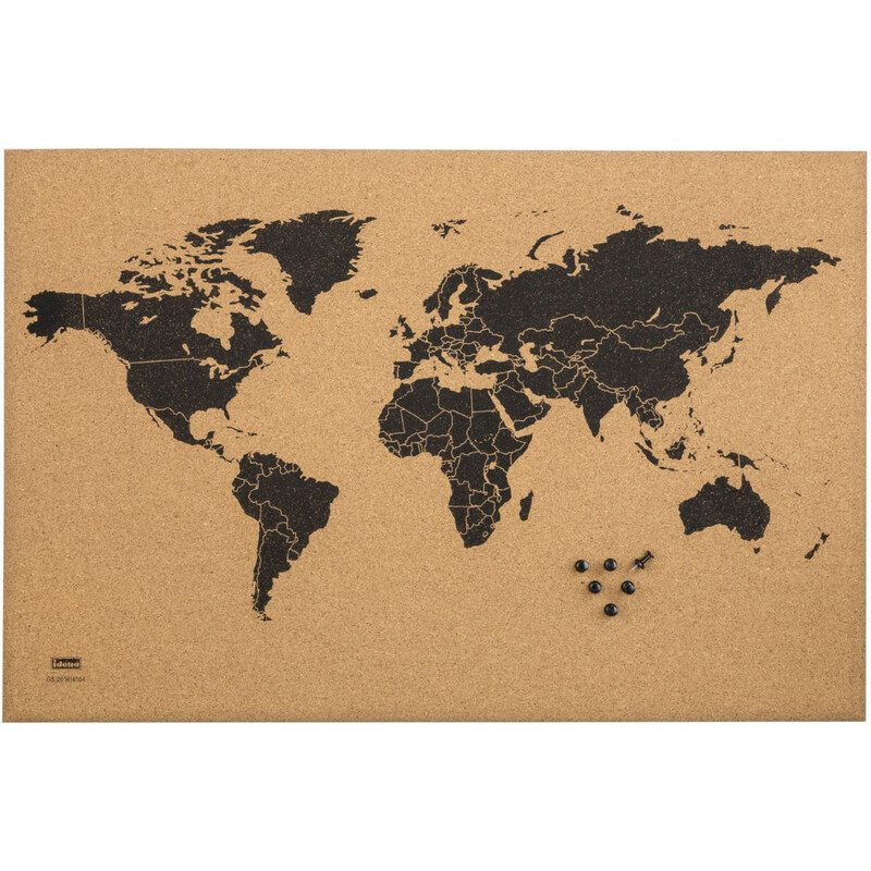 Idena Mapa mundial num pinboard