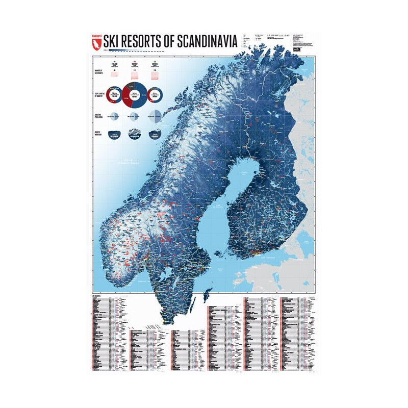 Marmota Maps Mapa regional Ski Resorts of Scandinavia