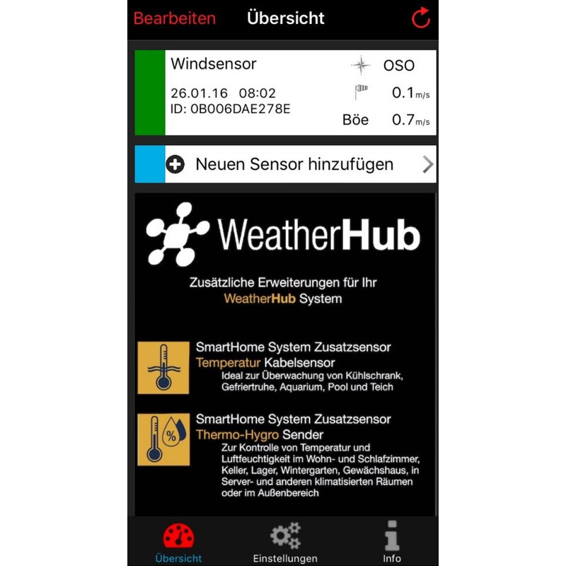 TFA Estação meteorológica Conjunto inicial WeatherHub com anemómetro sem fios
