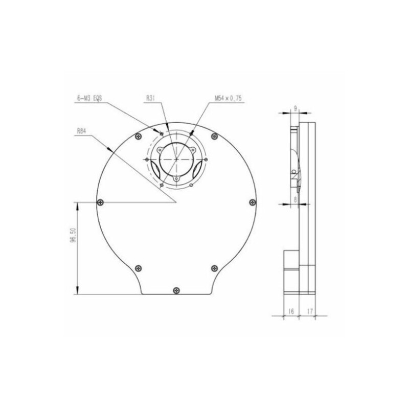 QHY Roda de filtro CFW3M-US 7x 36 mm