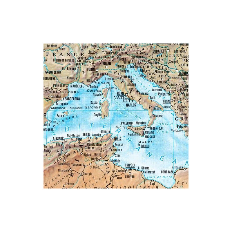 freytag & berndt Mapa mundial físico (118 x 82 cm)